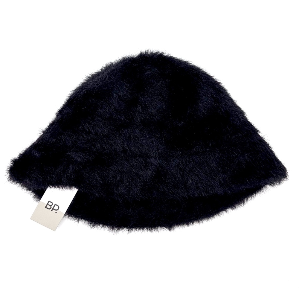 BP Black Faux Fur Bucket Hat